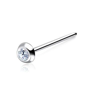 Brilliant Stone Straight Nose Stud Silver NSKA-18